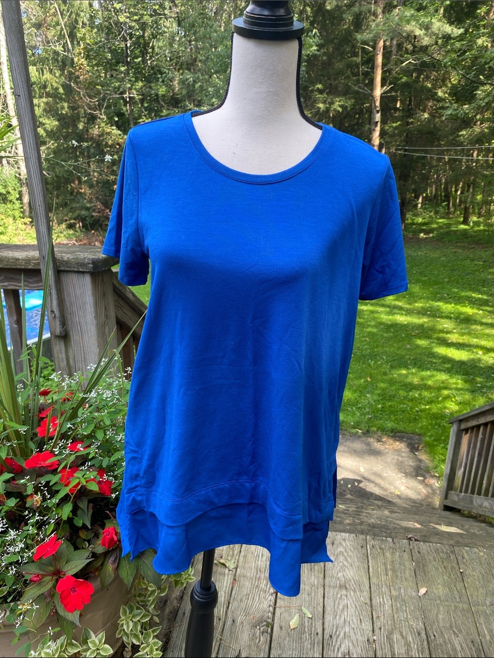 Soft Surroundings Royal Blue Short Sleeve Tunic
